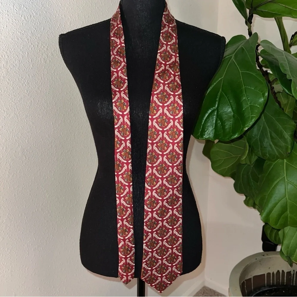 Brooks Brothers Maker Men’s 100% Silk Handmade Tie Fox Grape Cluster Leaves